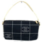 CHANEL チョコバー CC ココマーク ロゴ カバン 肩掛け ハンドバッグ バイカラー ショルダーバッグ キャンバス ユニセックス ブラック