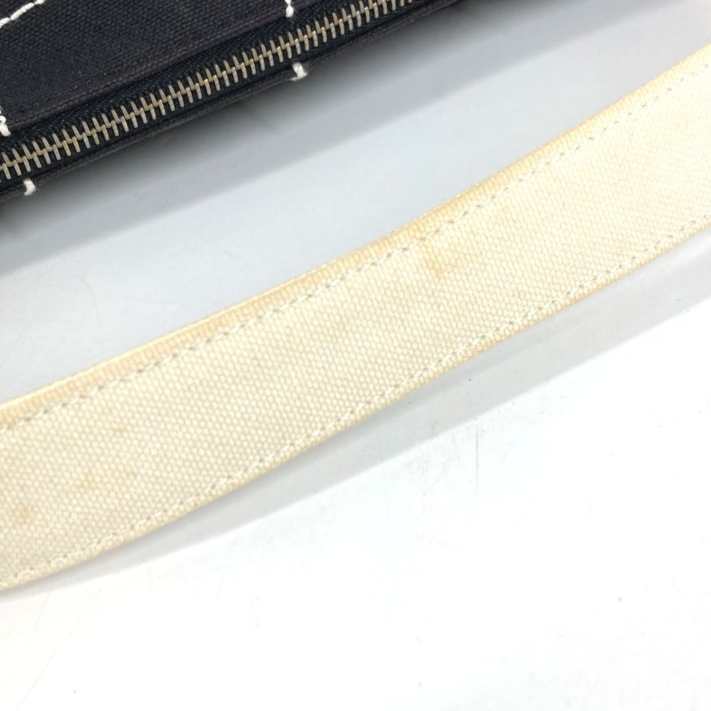 CHANEL チョコバー CC ココマーク ロゴ カバン 肩掛け ハンドバッグ バイカラー ショルダーバッグ キャンバス ユニセックス ブラック