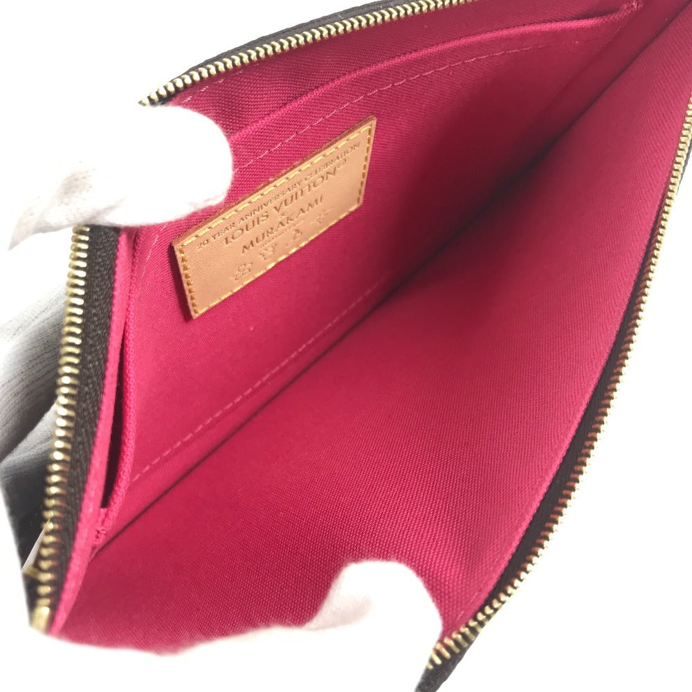 LOUIS VUITTON M13271 LV×TM 村上隆 スーパーフラット ネヴァーフル MM ネヴァーフルMM カバン トートバッグ 肩掛け ポーチ付き ショルダーバッグ モノグラムキャンバス ユニセックス ブラウン