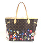 LOUIS VUITTON M13271 LV×TM 村上隆 スーパーフラット ネヴァーフル MM ネヴァーフルMM カバン トートバッグ 肩掛け ポーチ付き ショルダーバッグ モノグラムキャンバス ユニセックス ブラウン