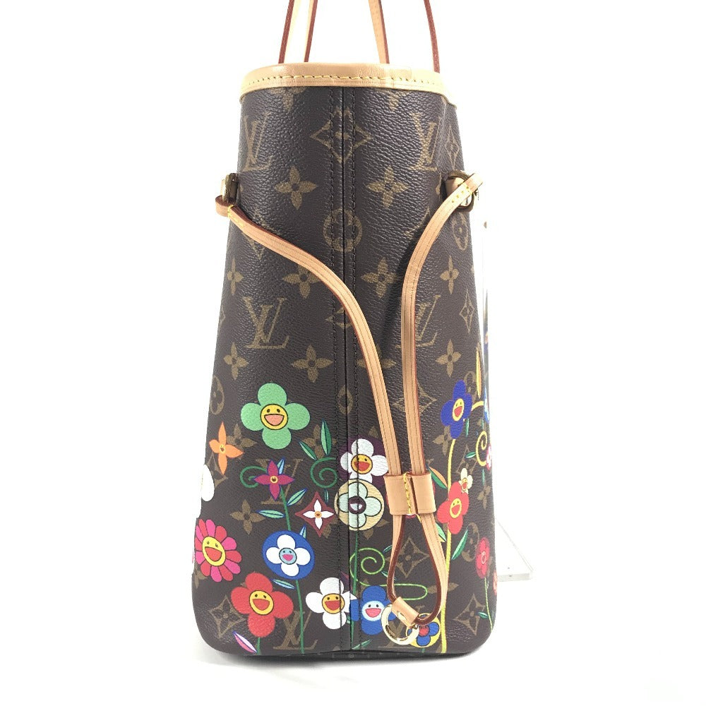 LOUIS VUITTON M13271 LV×TM 村上隆 スーパーフラット ネヴァーフル MM ネヴァーフルMM カバン トートバッグ 肩掛け ポーチ付き ショルダーバッグ モノグラムキャンバス ユニセックス ブラウン