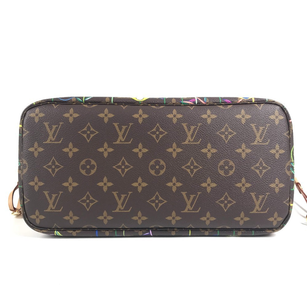 LOUIS VUITTON M13271 LV×TM 村上隆 スーパーフラット ネヴァーフル MM ネヴァーフルMM カバン トートバッグ 肩掛け ポーチ付き ショルダーバッグ モノグラムキャンバス ユニセックス ブラウン