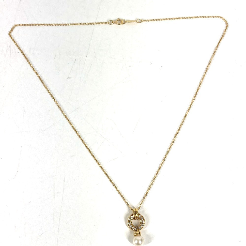 TIFFANY&Co. ジュエリー 金 K18 18K ドアノック アコヤ真珠 パール ダイヤ ダイヤモンド アクセサリー チェーンネックレス ネックレス YG750 ユニセックス ゴールド
