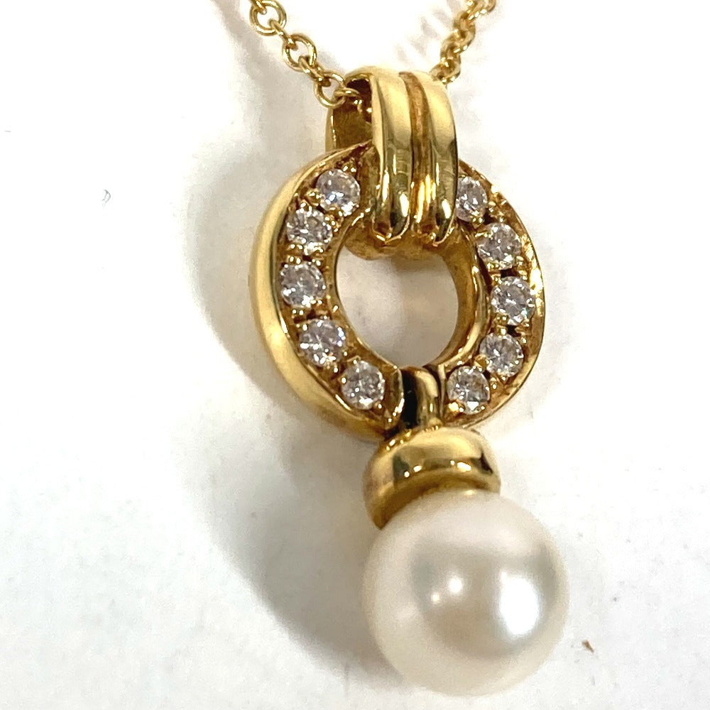 TIFFANY&Co. ジュエリー 金 K18 18K ドアノック アコヤ真珠 パール ダイヤ ダイヤモンド アクセサリー チェーンネックレス ネックレス YG750 ユニセックス ゴールド