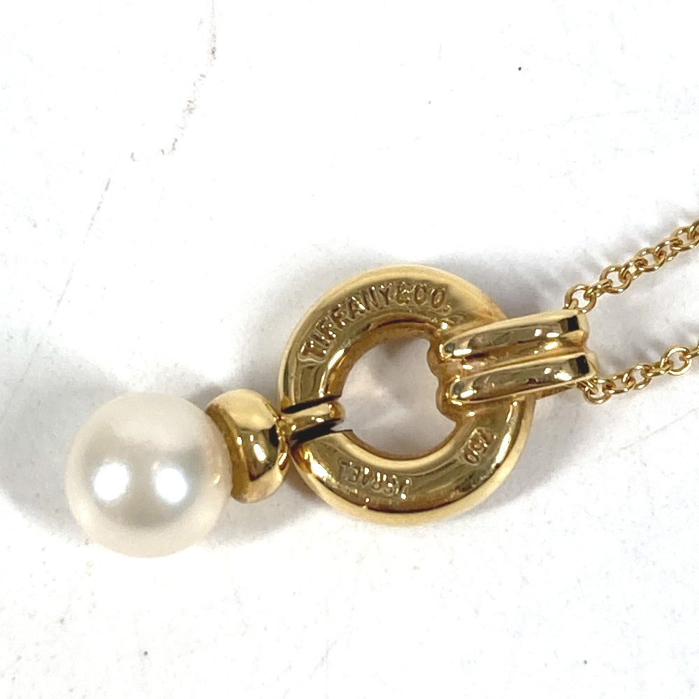 TIFFANY&Co. ジュエリー 金 K18 18K ドアノック アコヤ真珠 パール ダイヤ ダイヤモンド アクセサリー チェーンネックレス ネックレス YG750 ユニセックス ゴールド