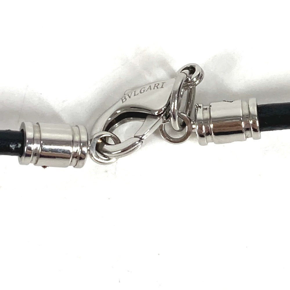 BVLGARI ジュエリー 金 K18 18K アレグラオプティカル ネックレス アクセサリー チョーカー 革紐 ネックレス WG750 ユニセックス ブラック