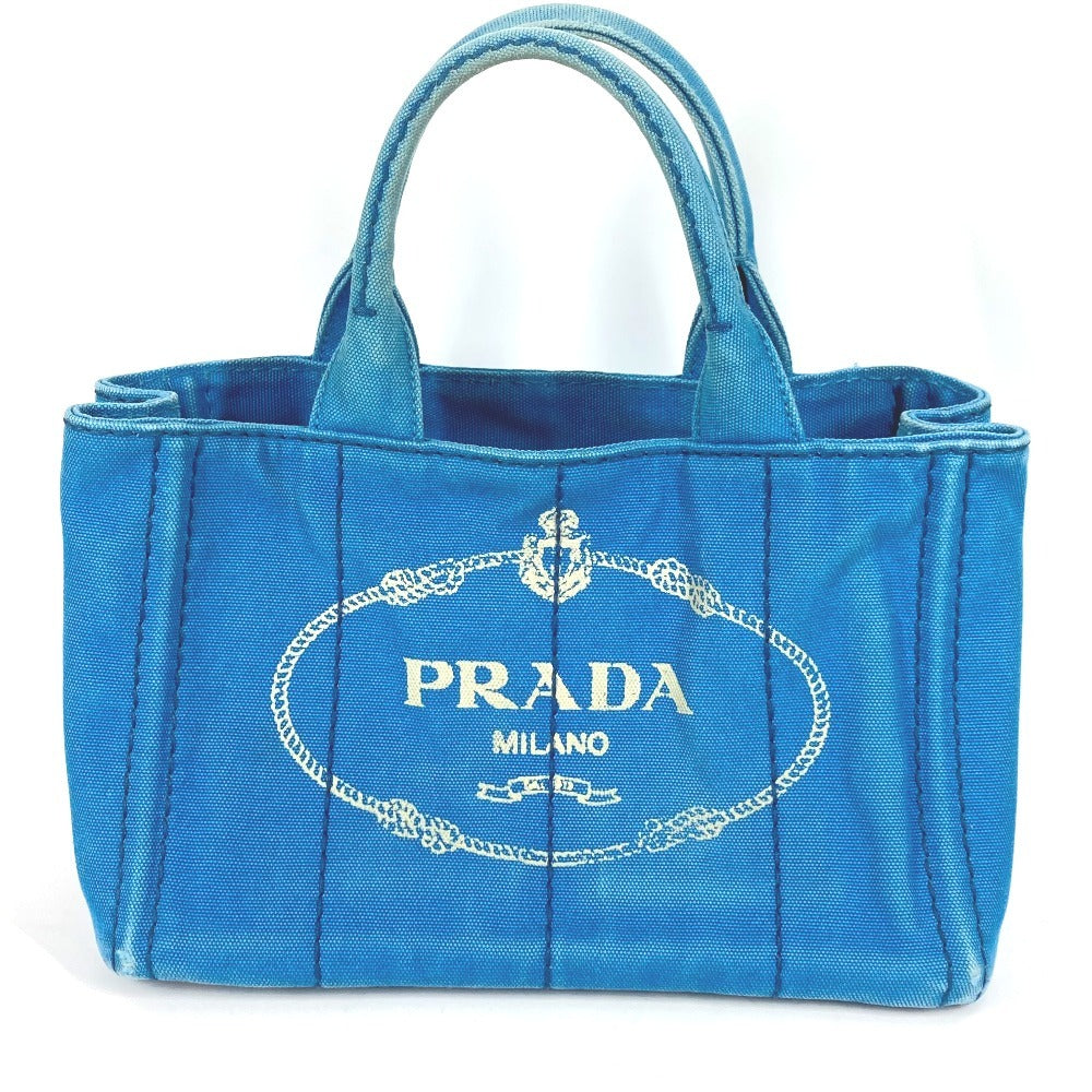 PRADA カナパ ロゴ MINI ミニ トートバッグ カバン ハンドバッグ キャンバス ユニセックス ブルー