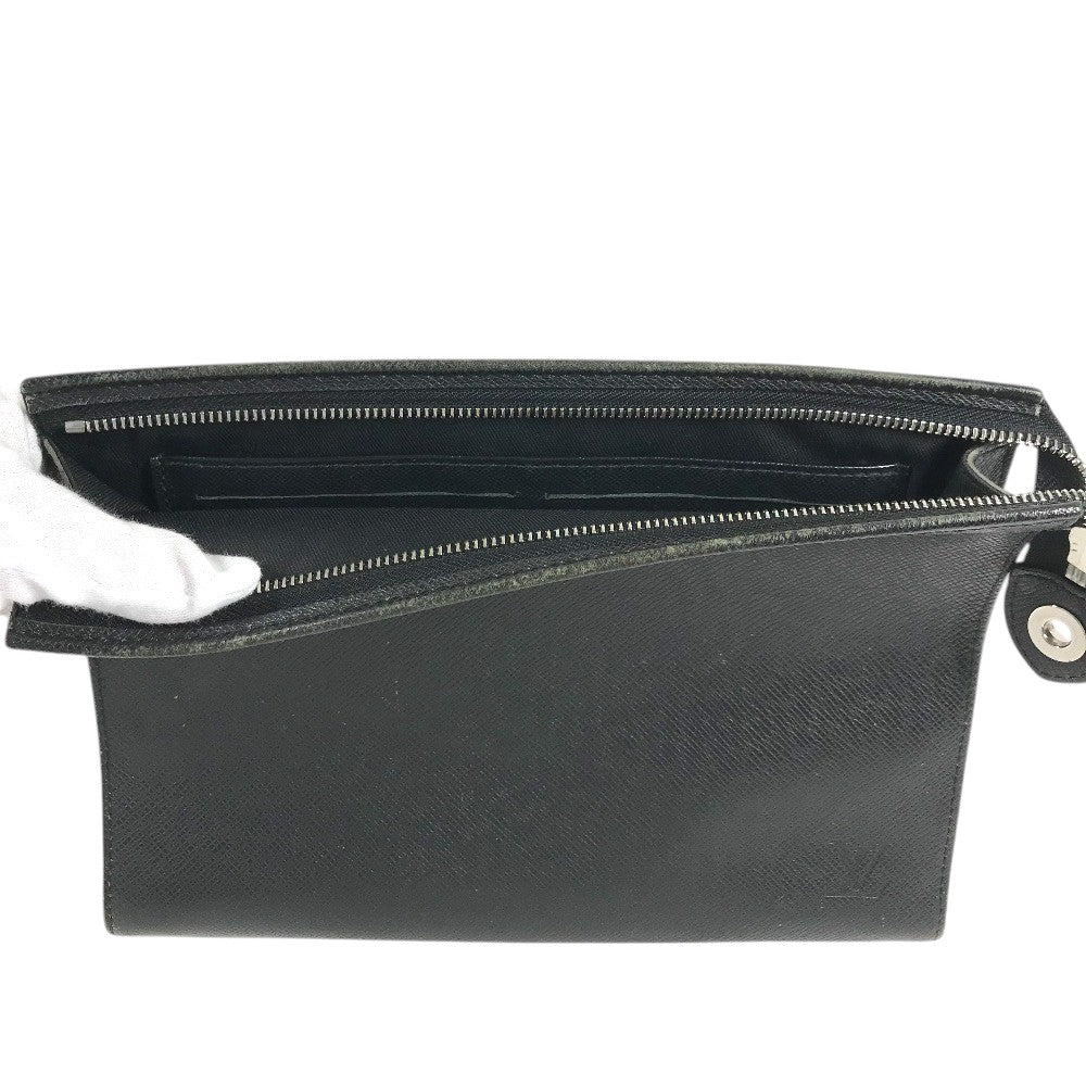 LOUIS VUITTON M30547 タイガ ポシェット ヴォワヤージュ セカンドバッグ カバン ポーチ クラッチバッグ タイガレザー メンズ アルドワーズ ブラック