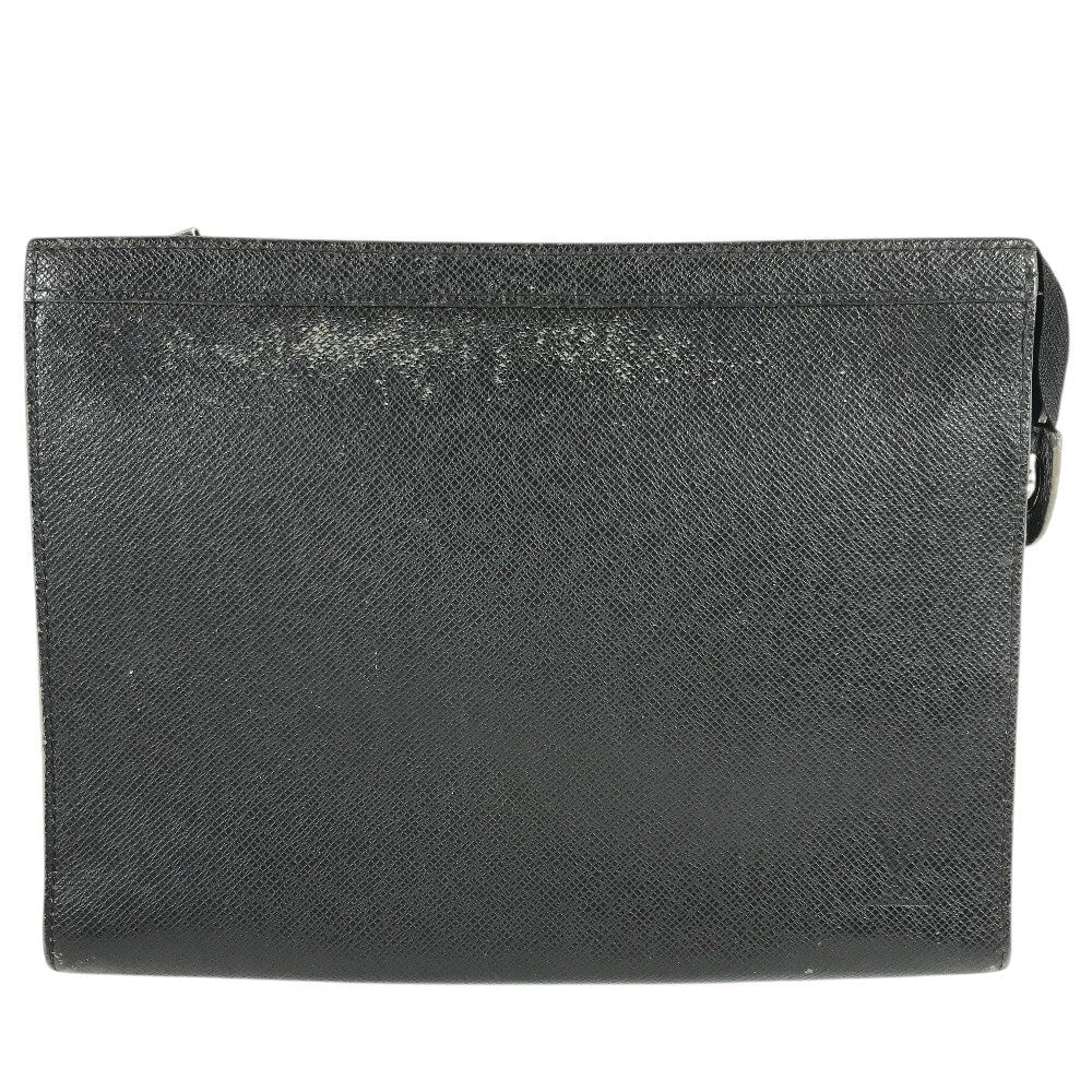 LOUIS VUITTON M30547 Taiga Pochette Voyage Second Bag, Carry-all Pouch, Clutch Bag, Taiga Leather, Men's Ardoise Black