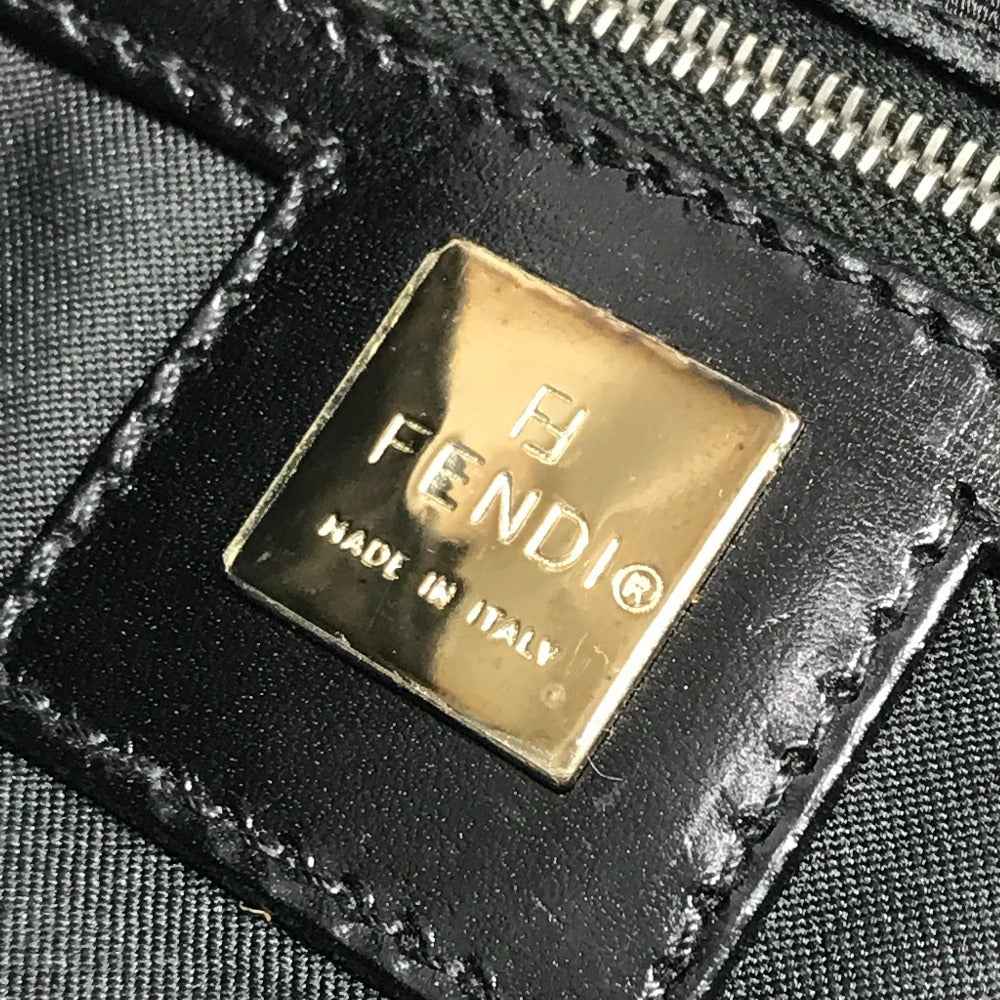 FENDI ズッカ ロゴ 肩掛け カバン ショルダーバッグ レザー/ナイロン レディース ブラック