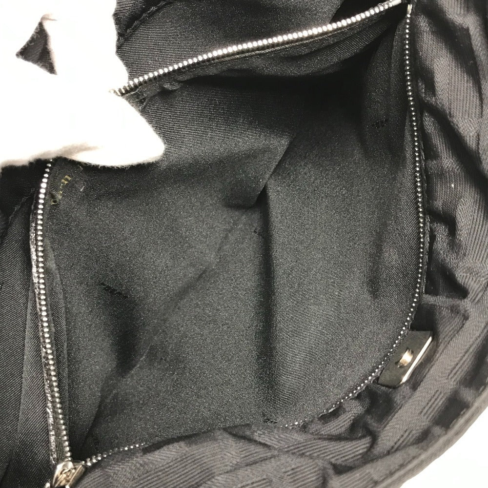 FENDI ズッカ ロゴ 肩掛け カバン ショルダーバッグ レザー/ナイロン レディース ブラック