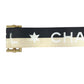 CHANEL 01S CC ココマーク ロゴ プリントバイカラーベルト ローラーバックル バイカラー ベルト キャンバス/レザー レディース ブラック系