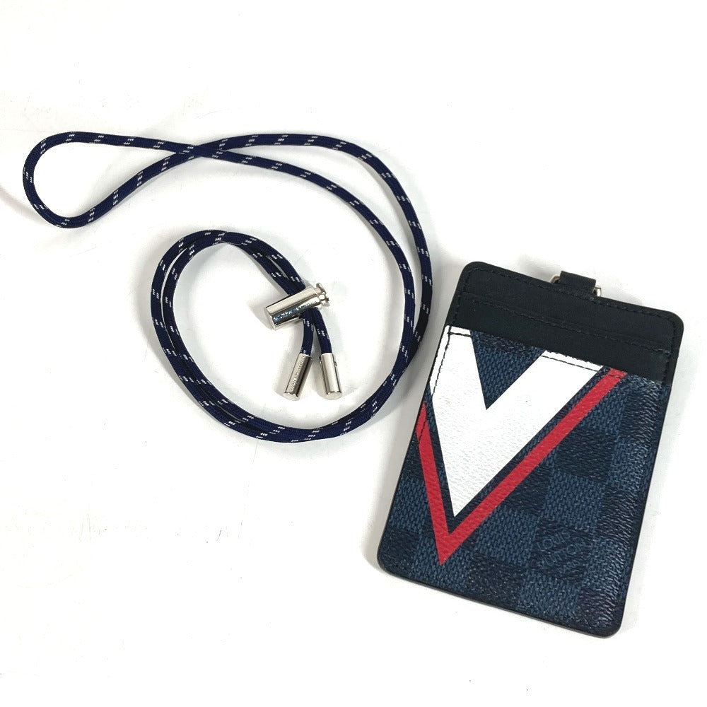 LOUIS VUITTON N64400 LVCUP ダミエコバルト ポルトカルト ID ストラップ付き 名刺入れ パスケース 2つ折り カードケース ダミエコバルトキャンバス ユニセックス ネイビー