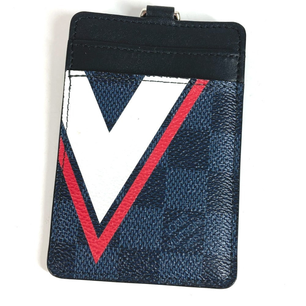 LOUIS VUITTON N64400 LVCUP ダミエコバルト ポルトカルト ID ストラップ付き 名刺入れ パスケース 2つ折り カードケース ダミエコバルトキャンバス ユニセックス ネイビー