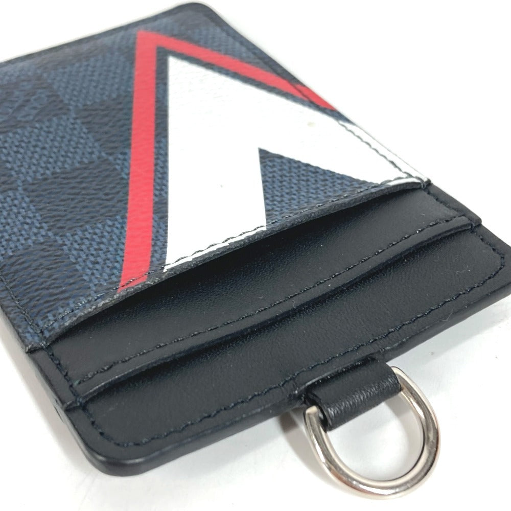 LOUIS VUITTON N64400 LVCUP ダミエコバルト ポルトカルト ID ストラップ付き 名刺入れ パスケース 2つ折り カードケース ダミエコバルトキャンバス ユニセックス ネイビー