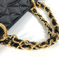 CHANEL ヴィンテージ マトラッセ キルティング CC ココマーク ロゴ トートバッグ カバン Wチェーン ハンドバッグ パテントレザー ユニセックス ブラック