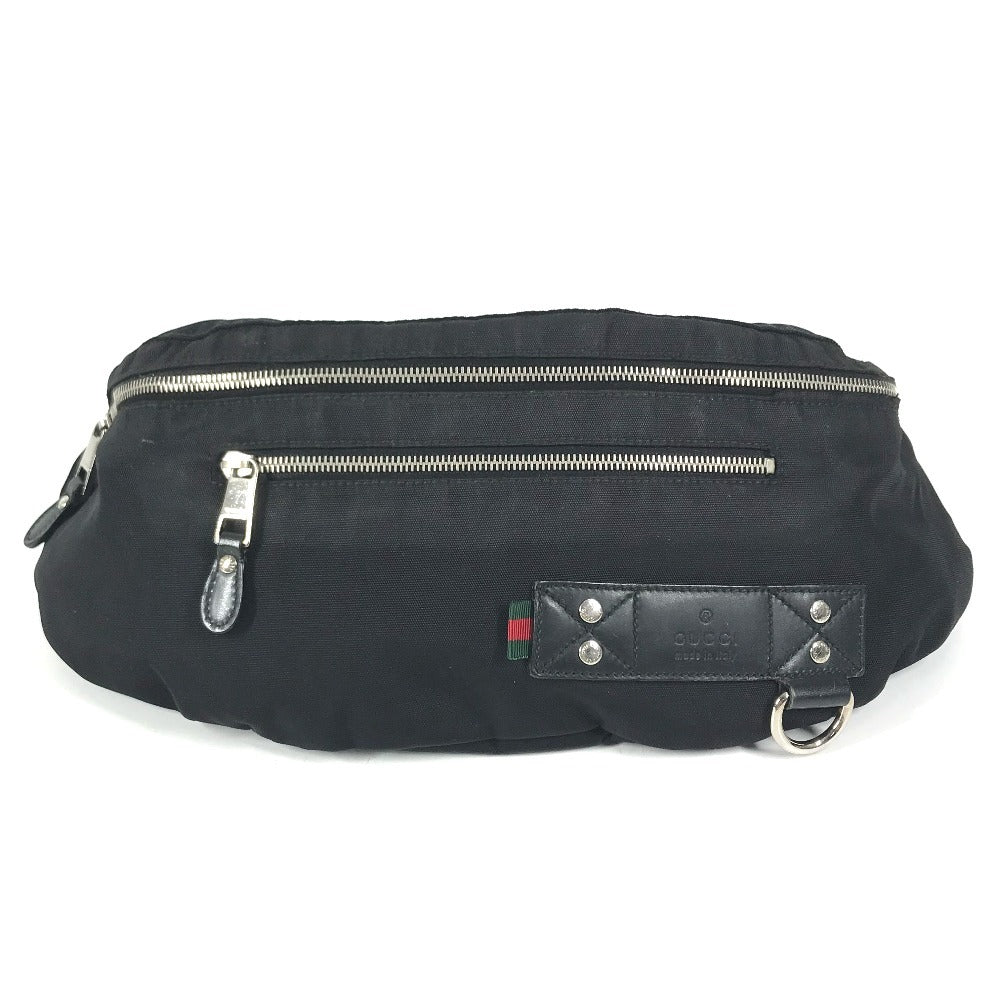 GUCCI 246409 logo sherry line Belt bag, waist pouch, bag, body bag body bag Nylon Black Used