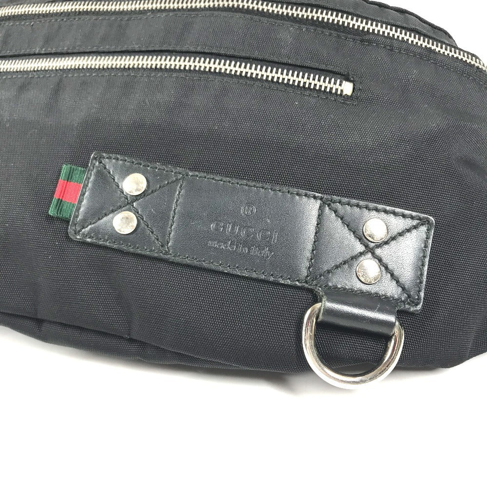 GUCCI 246409 logo sherry line Belt bag, waist pouch, bag, body bag body bag Nylon Black Used