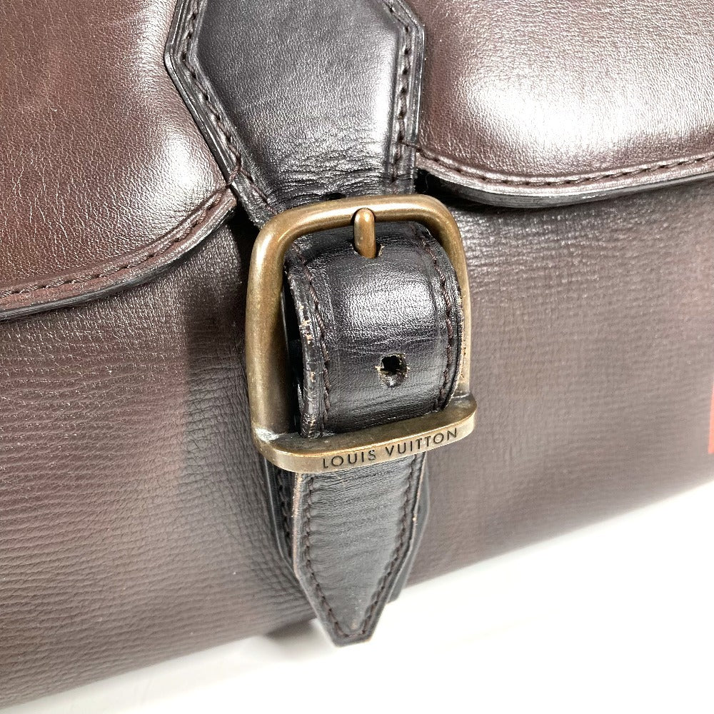 LOUIS VUITTON M95064 ユタ ドクターズバッグ カバン ボストンバッグ ポーチ付き フラップ ハンドバッグ ユタレザー メンズ カフェ ブラウン