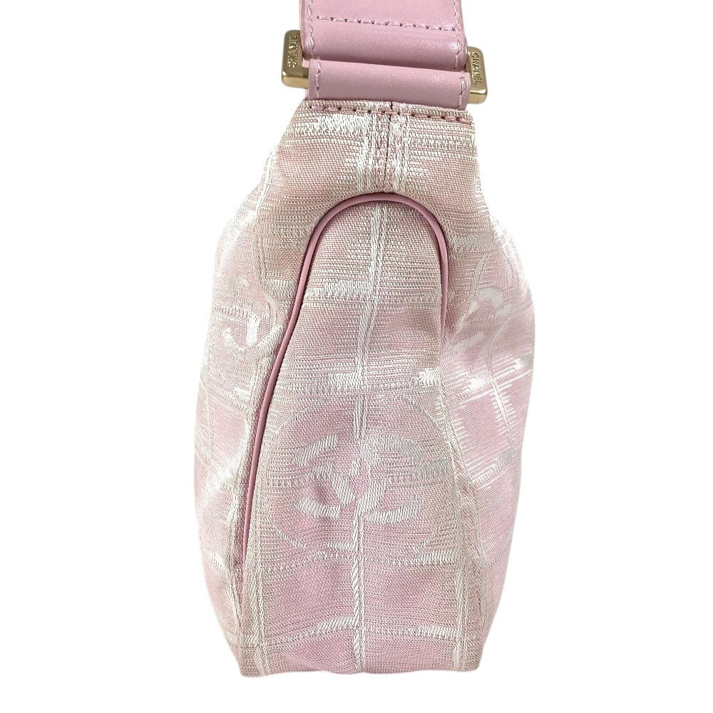 CHANEL ニュートラベルライン CC ココマーク ロゴ カバン 肩掛け ショルダーバッグ ハンドバッグ ナイロン レディース ピンク