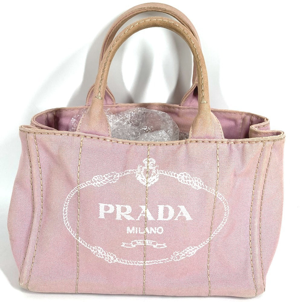 PRADA カナパ ロゴ MINI ミニ トートバッグ カバン 2WAYバッグ ショルダーバッグ ハンドバッグ キャンバス ユニセックス ピンク。