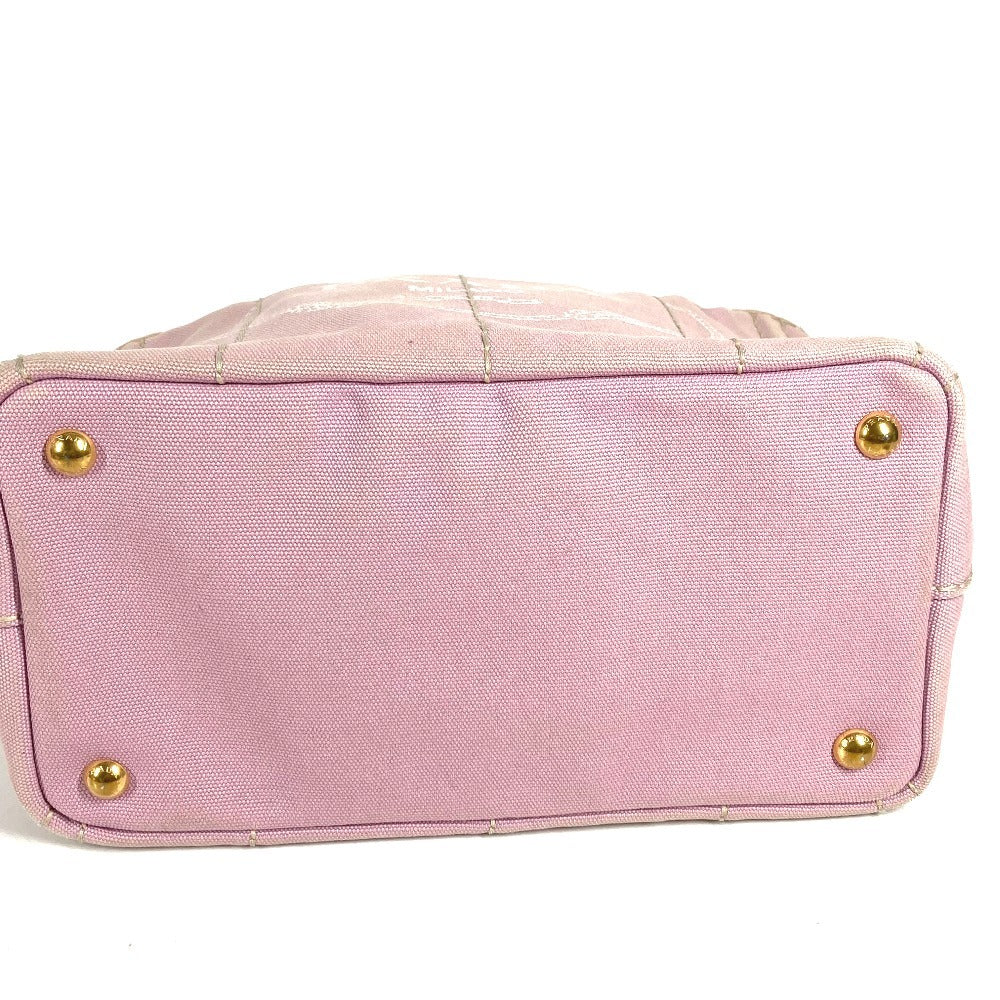 PRADA カナパ ロゴ MINI ミニ トートバッグ カバン 2WAYバッグ ショルダーバッグ ハンドバッグ キャンバス ユニセックス ピンク。