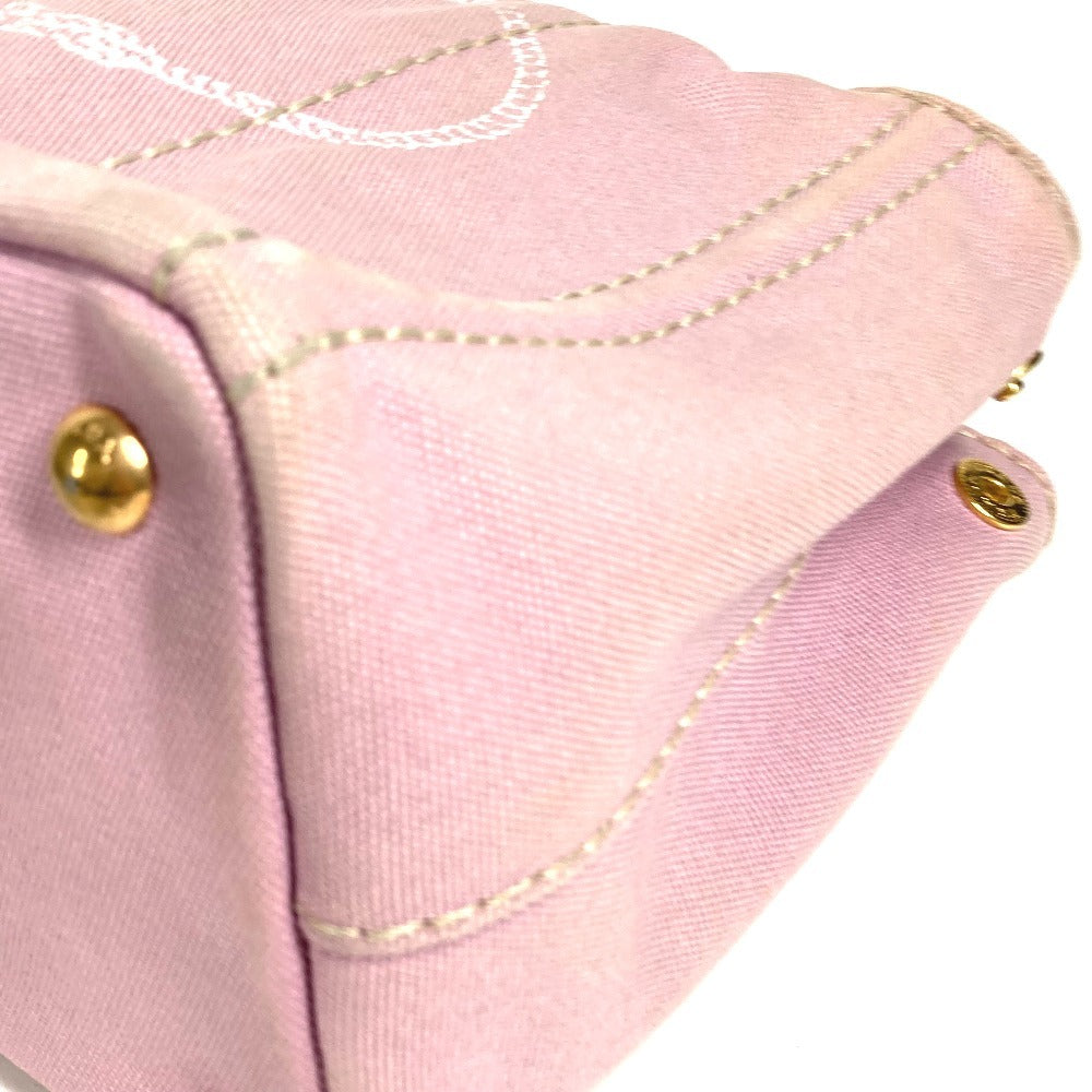 PRADA カナパ ロゴ MINI ミニ トートバッグ カバン 2WAYバッグ ショルダーバッグ ハンドバッグ キャンバス ユニセックス ピンク。
