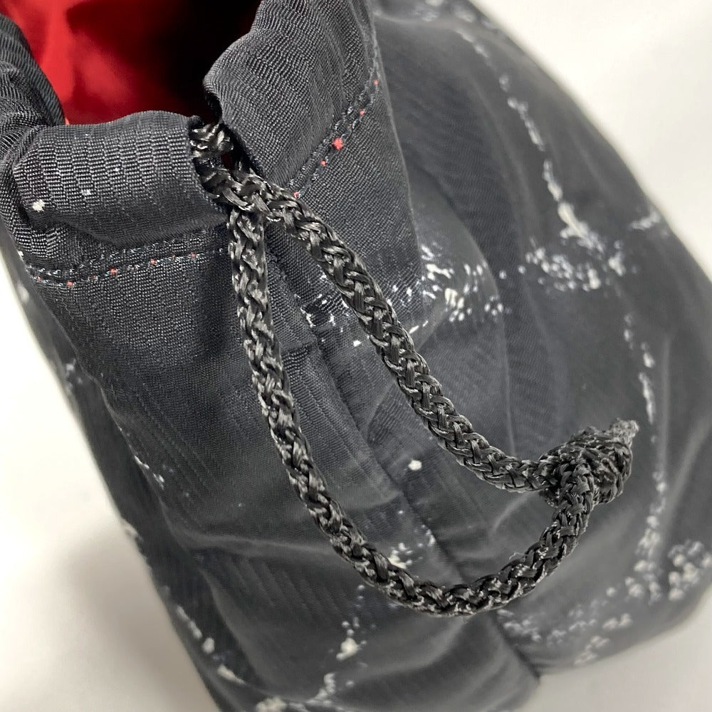 CHANEL 旧トラベルライン 巾着 マルチポーチ メイクポーチ 化粧ポーチ ポーチ ナイロン ユニセックス ブラック