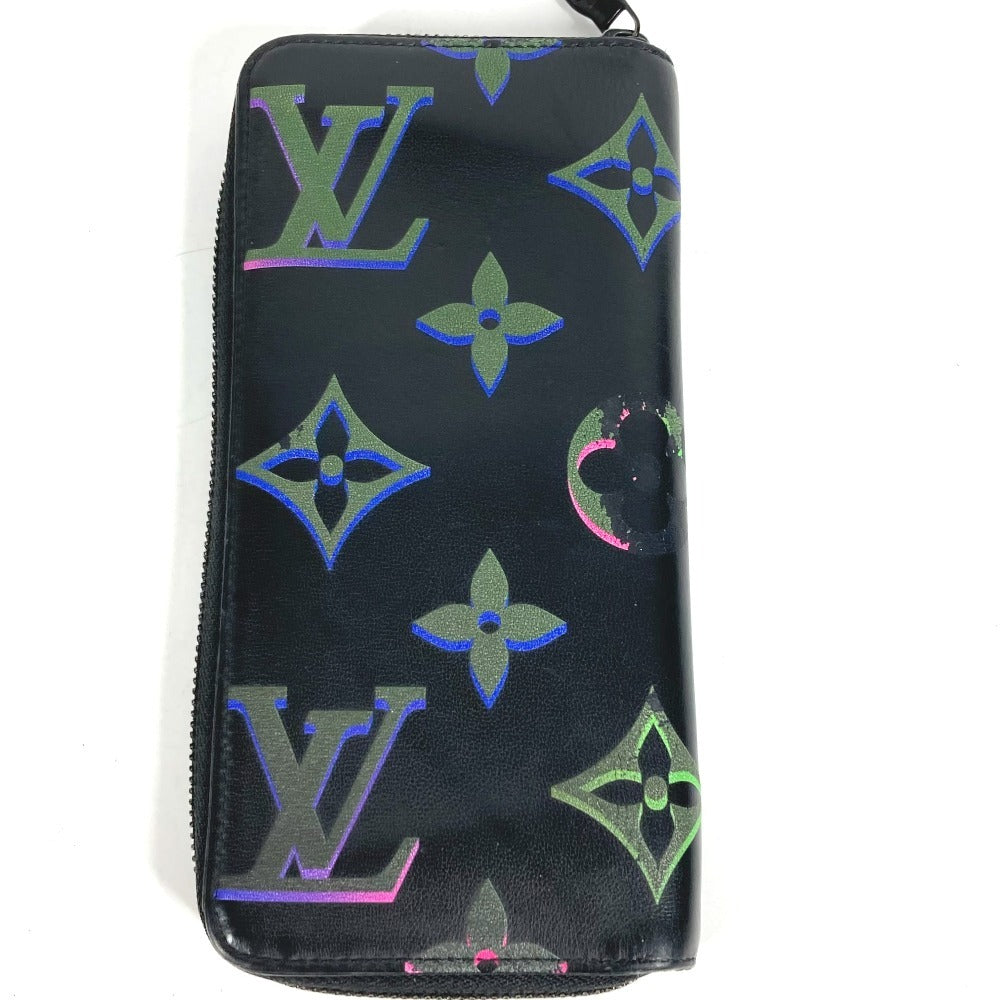 LOUIS VUITTON M82368 モノグラム スポットライト ジッピーウォレットヴェルティカル ロングウォレット ラウンドファスナー 長財布 レザー メンズ ブラック