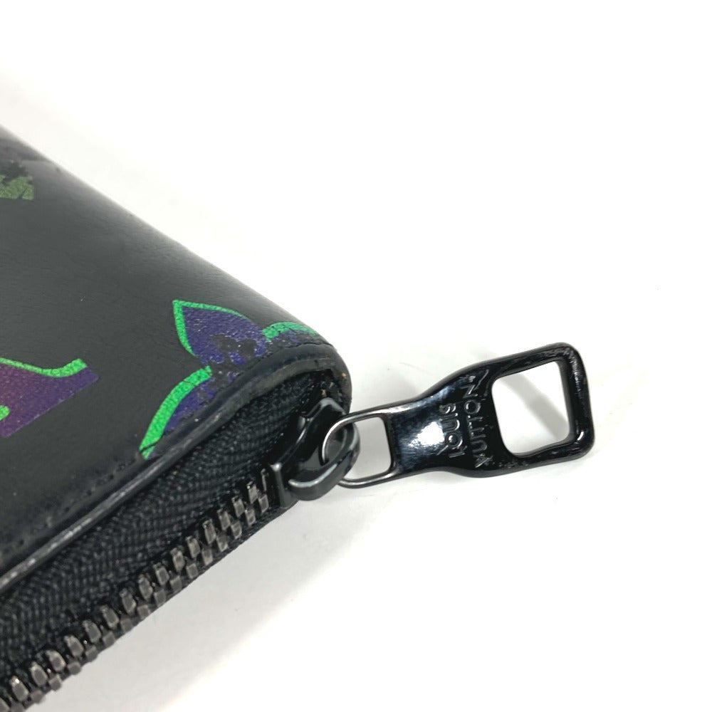 LOUIS VUITTON M82368 モノグラム スポットライト ジッピーウォレットヴェルティカル ロングウォレット ラウンドファスナー 長財布 レザー メンズ ブラック