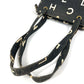 CHANEL ヴィンテージ CC ココマーク ロゴ 総柄 肩掛け トートバッグ カバン ショルダーバッグ コットン ユニセックス ブラック