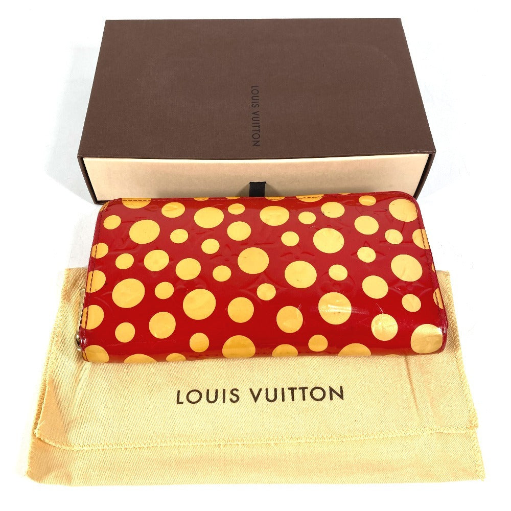 LOUIS VUITTON M91572 ヴェルニ ドット インフィニティ ジッピーウォレット 草間彌生コラボ クサマヤヨイ 長財布 パテントレザー レディース レッド