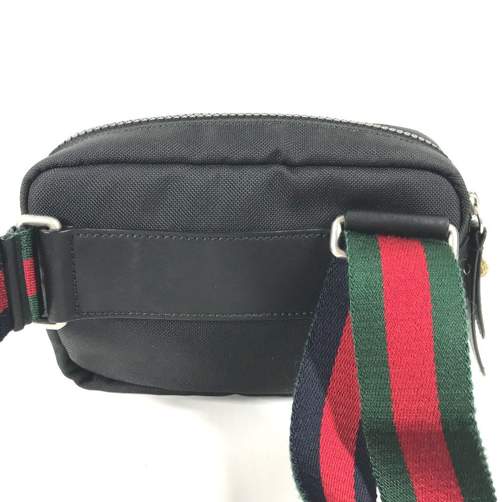 GUCCI 523323 Sherry line Taiga head Belt bag, handbag, waist pouch body bag Nylon Black Used