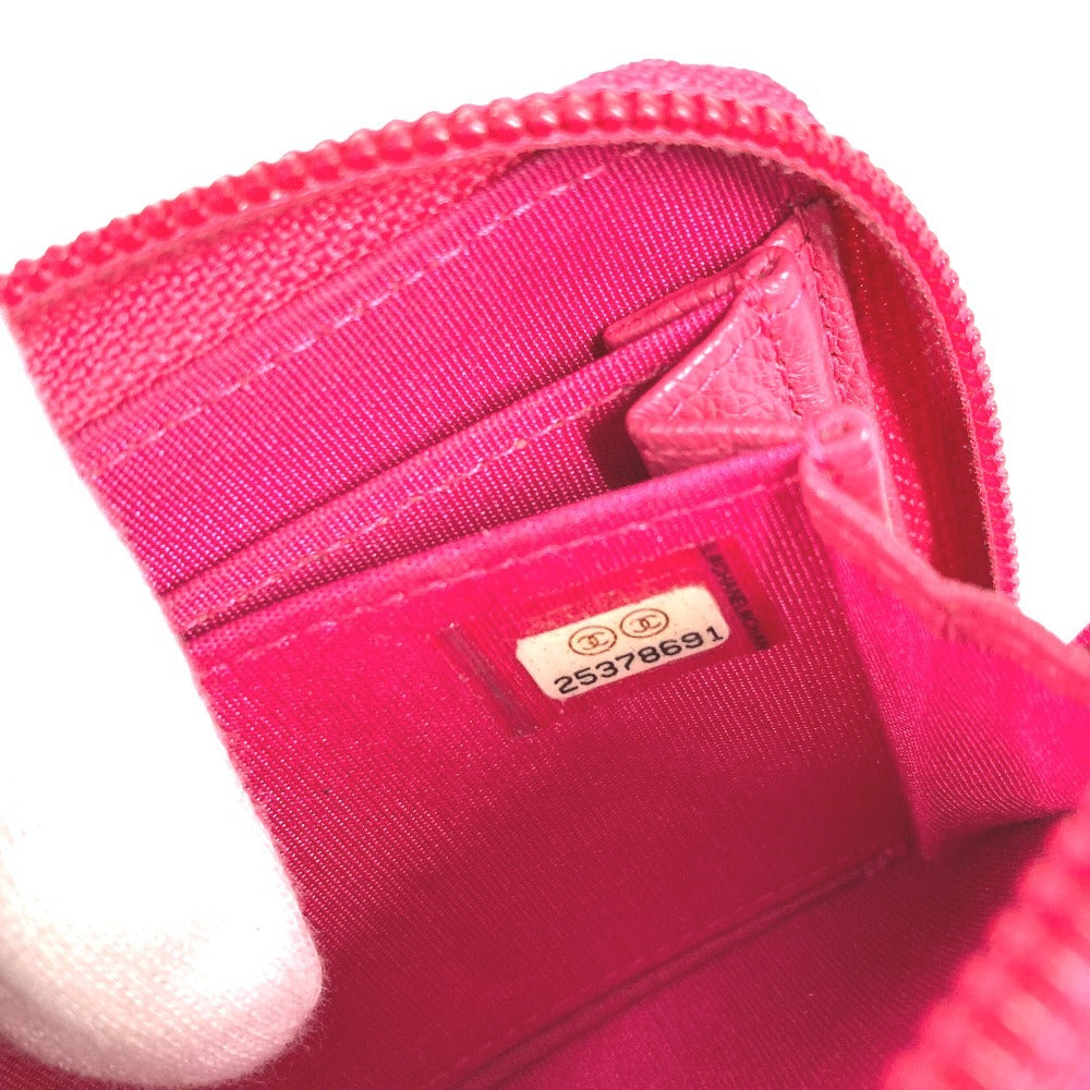CHANEL CC ココマーク ロゴ 財布 小銭入れ ラウンドファスナー コインケース レザー レディース ピンク