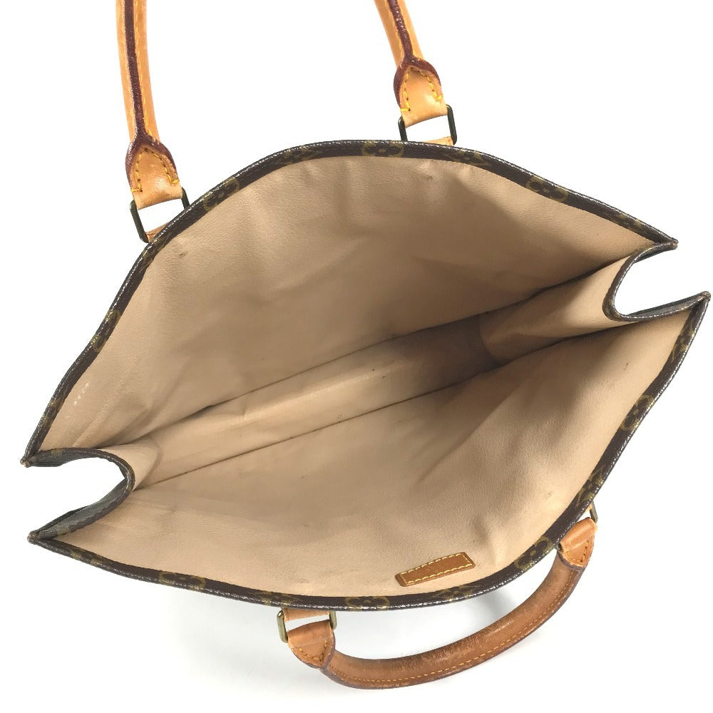 LOUIS VUITTON M51140 Monogram Sac Plat Tote Bag Vertical Tote Hand Bag MonogramCanvas Brown Used