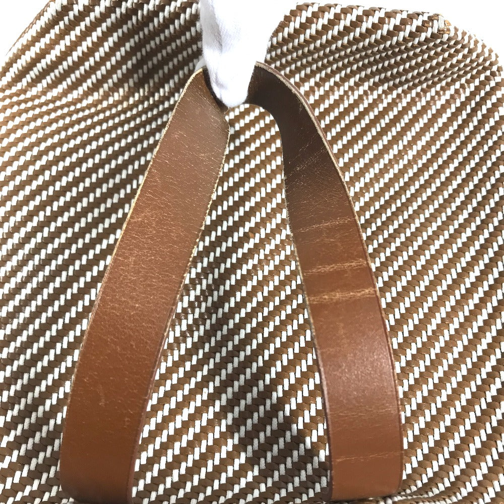 HERMES Amedabadiago PM Women's Leather Polyester Tote Bag (Vertical Tote) Hand Bag Leather/Canvas Brown Used