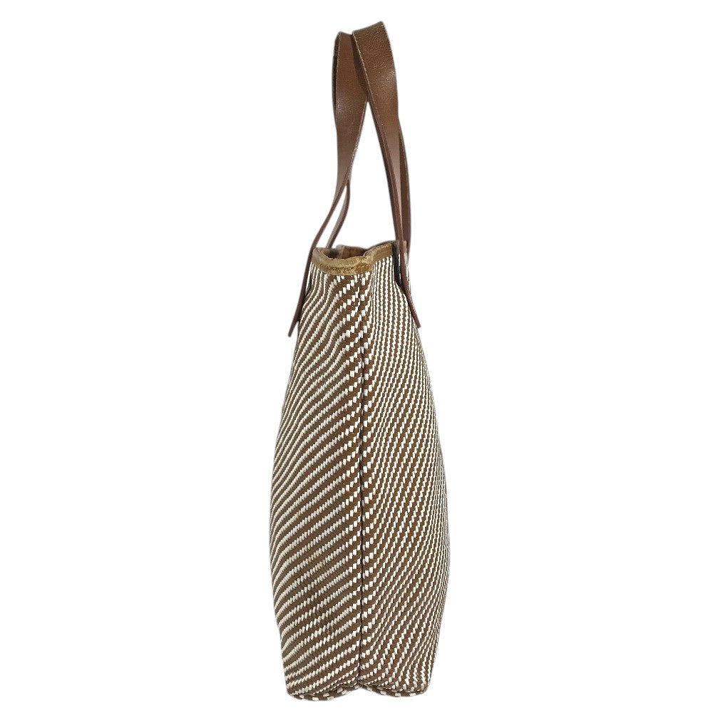 HERMES Amedabadiago PM Women's Leather Polyester Tote Bag (Vertical Tote) Hand Bag Leather/Canvas Brown Used