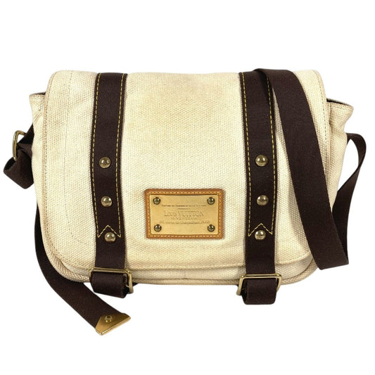 LOUIS VUITTON M40042 アンティグア ブザスPM ブザス PM メッセンジャー 斜め掛けバッグ ショルダーバッグ ショルダーバッグ キャンバス ユニセックス エクリュ ホワイト