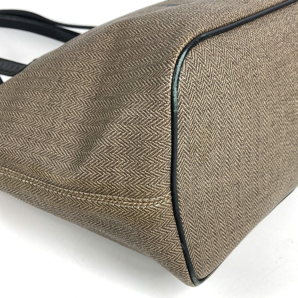 BVLGARI ロゴ S.Bulgari カバン トートバッグ 肩掛け ショルダーバッグ レザー/コーティングキャンバス ユニセックス グレー