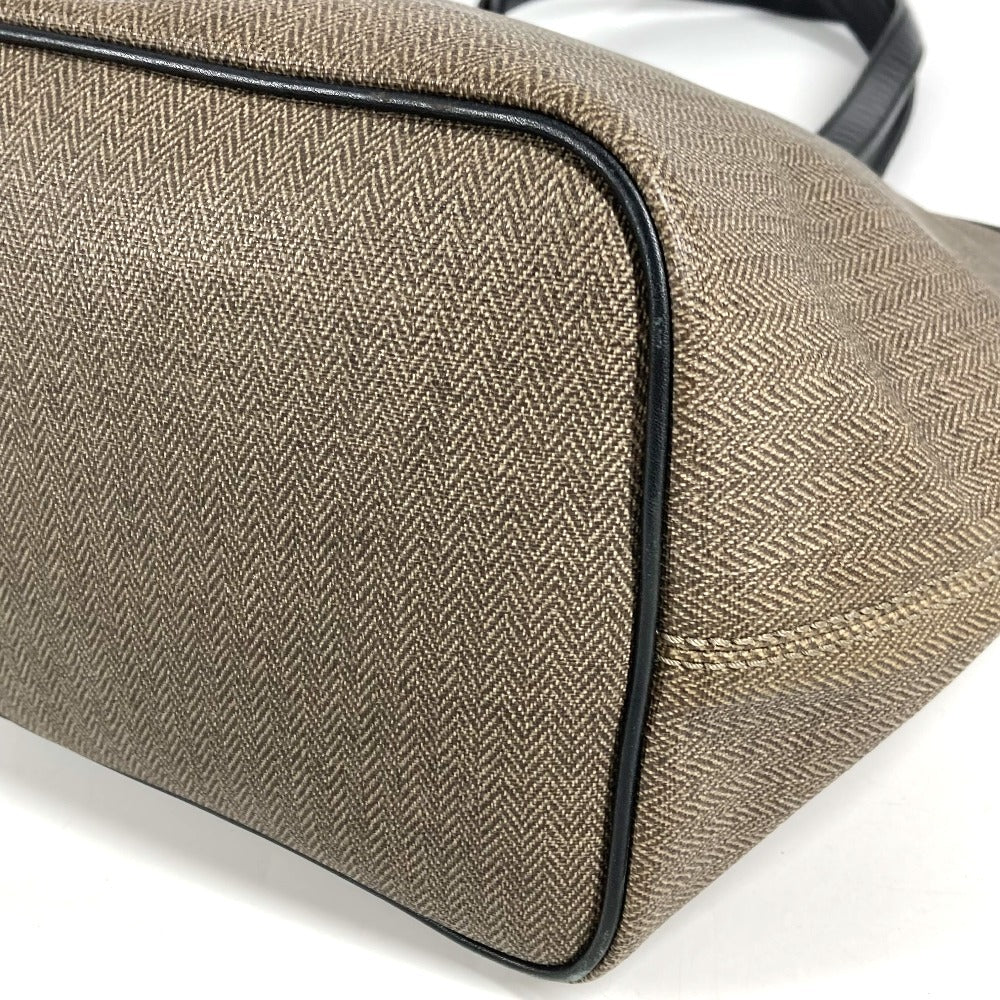 BVLGARI ロゴ S.Bulgari カバン トートバッグ 肩掛け ショルダーバッグ レザー/コーティングキャンバス ユニセックス グレー