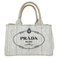 PRADA カナパ ロゴ カバン トートバッグ ハンドバッグ キャンバス ユニセックス ホワイト系