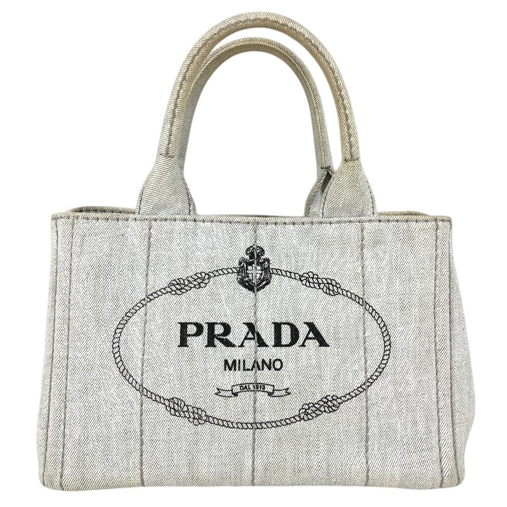 PRADA カナパ ロゴ カバン トートバッグ ハンドバッグ キャンバス ユニセックス ホワイト系