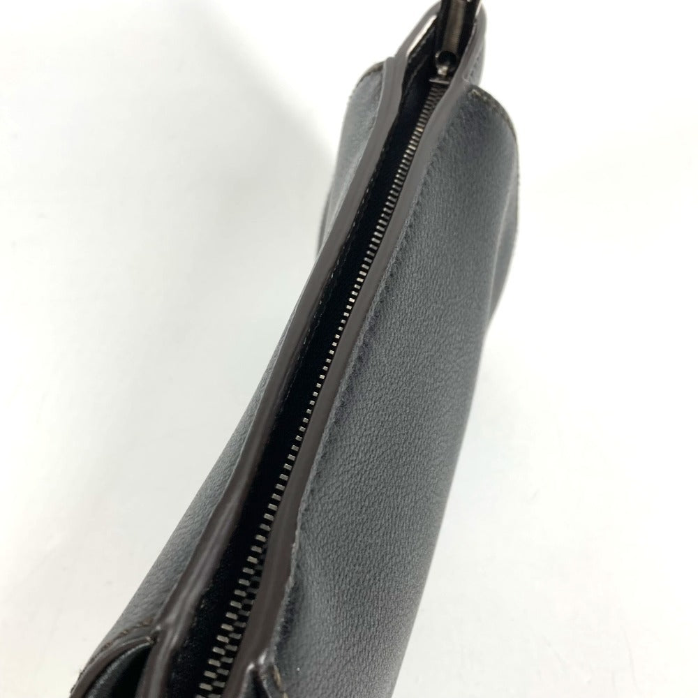 CARTIER Cドゥ C ドゥ ロゴ セカンドバッグ ポーチ クラッチバッグ レザー ユニセックス ブラック