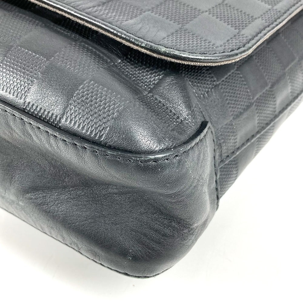 LOUIS VUITTON N41284 ダミエアンフィニ ディストリクトMM ディストリクト MM メッセンジャーバッグ カバン フラップ 斜め掛け ショルダーバッグ ダミエアンフィニレザー ユニセックス オニキス ブラック
