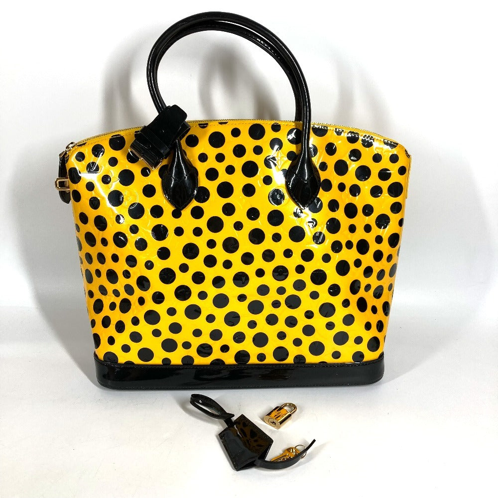 LOUIS VUITTON M91398 モノグラム ヴェルニ ドットインフィニティ 草間彌生 ロックイット MM ロックイットMM カバン トートバッグ ハンドバッグ パテントレザー ユニセックス イエロー