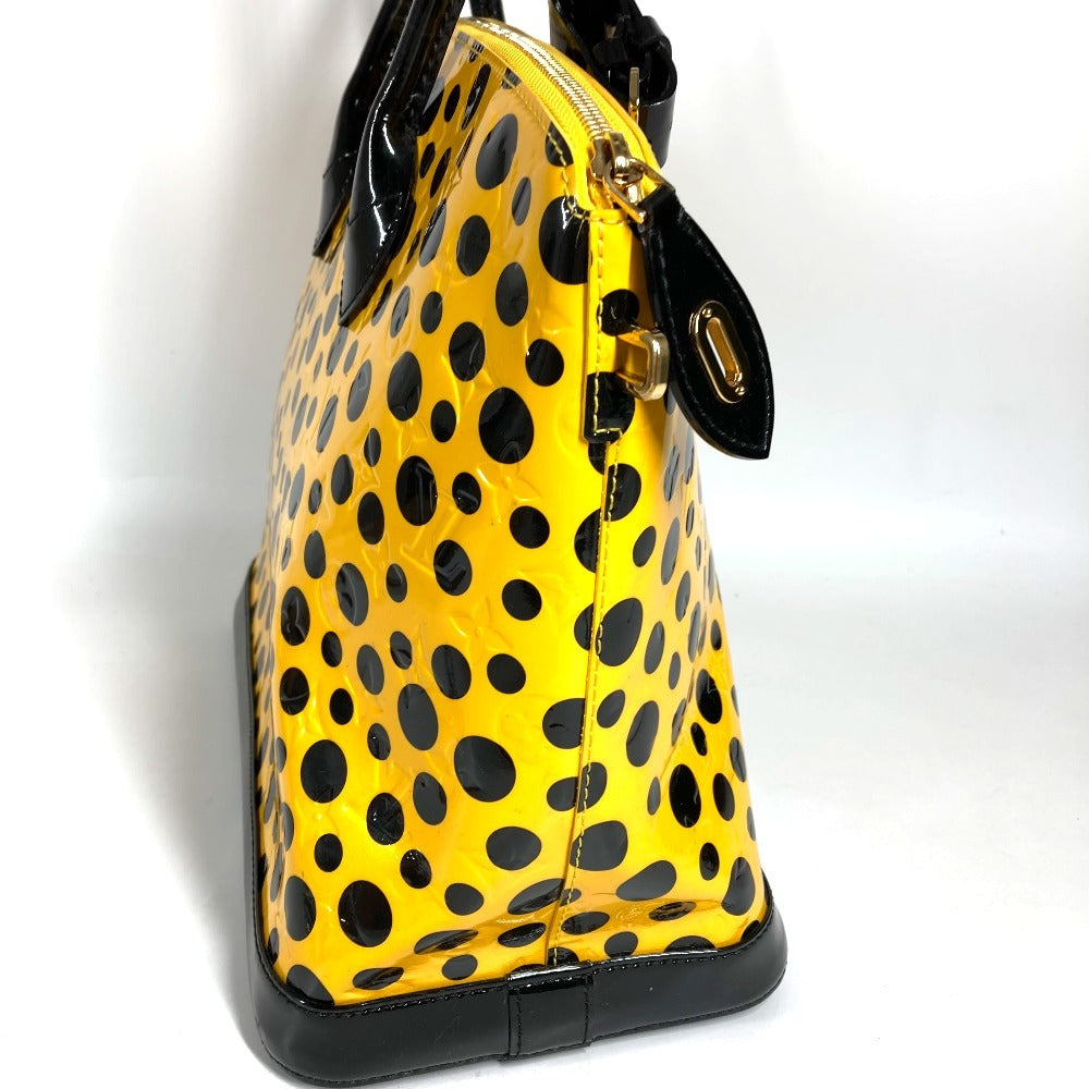 LOUIS VUITTON M91398 モノグラム ヴェルニ ドットインフィニティ 草間彌生 ロックイット MM ロックイットMM カバン トートバッグ ハンドバッグ パテントレザー ユニセックス イエロー