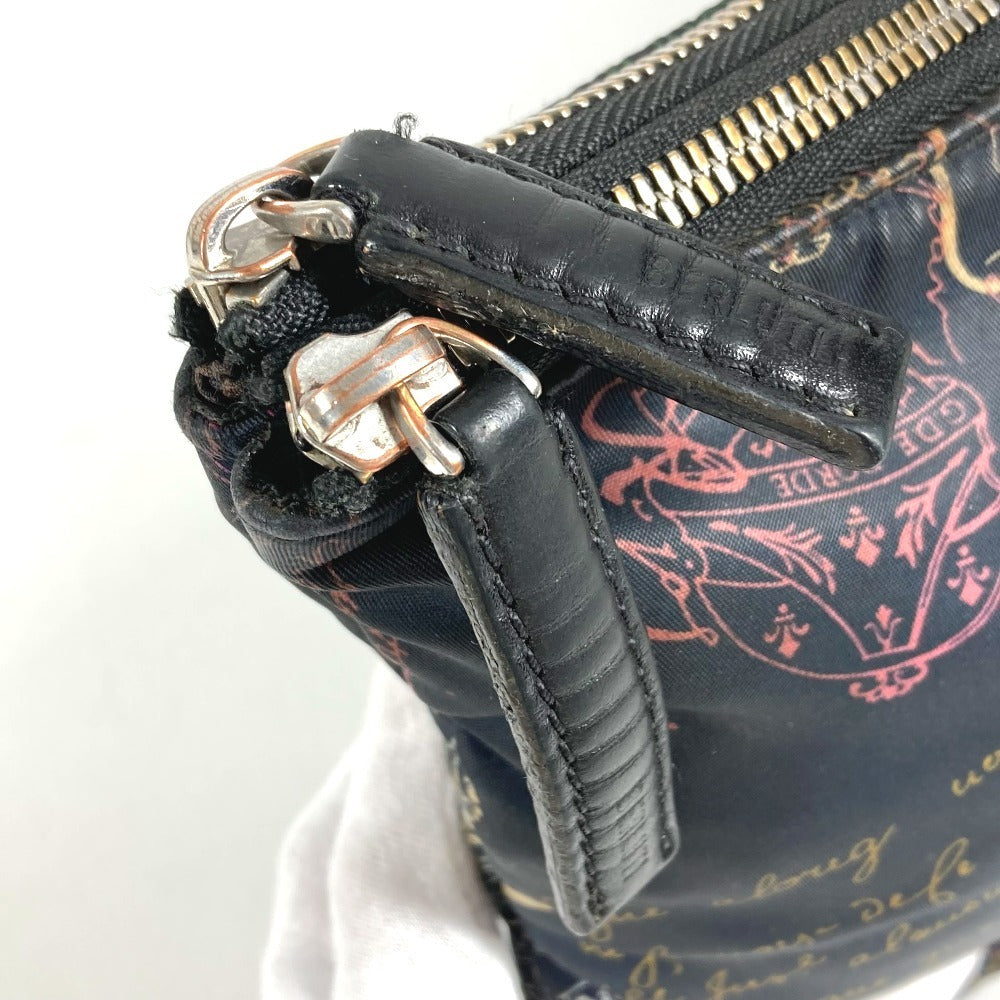 Berluti Wジップ ダブルファスナー エスプリットカリグラフィ カバン ポーチ セカンドバッグ クラッチバッグ ナイロン ユニセックス ブラック