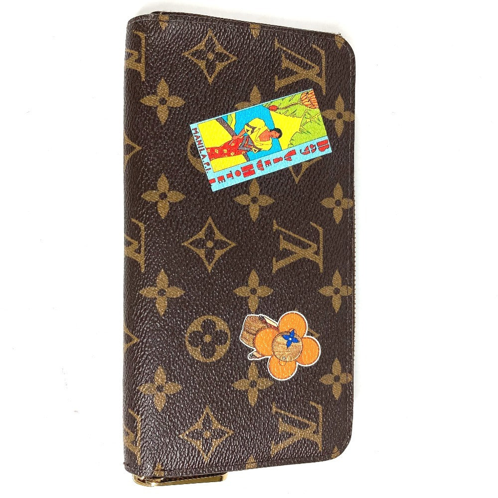 LOUIS VUITTON M62149 モノグラム ステッカー マイLVワールドツアー ジッピーウォレット ロングウォレット ラウンドファスナー 長財布 モノグラムキャンバス ユニセックス ブラウン