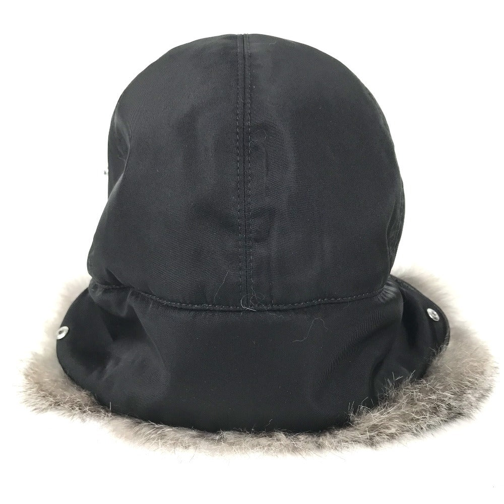LOUIS VUITTON M70939 ファー フライト キャップ LVロゴ 帽子 キャップ帽 ベースボール キャップ ナイロン メンズ ブラック