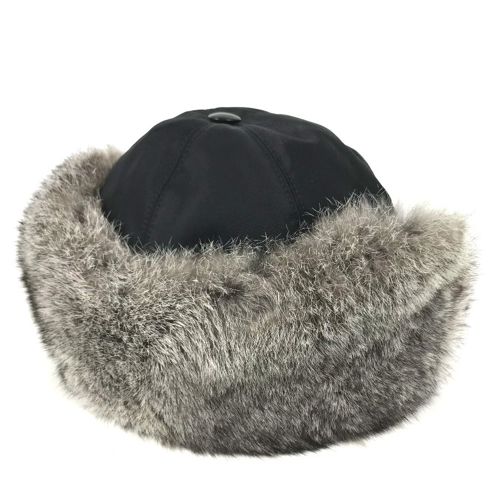 LOUIS VUITTON M70939 ファー フライト キャップ LVロゴ 帽子 キャップ帽 ベースボール キャップ ナイロン メンズ ブラック